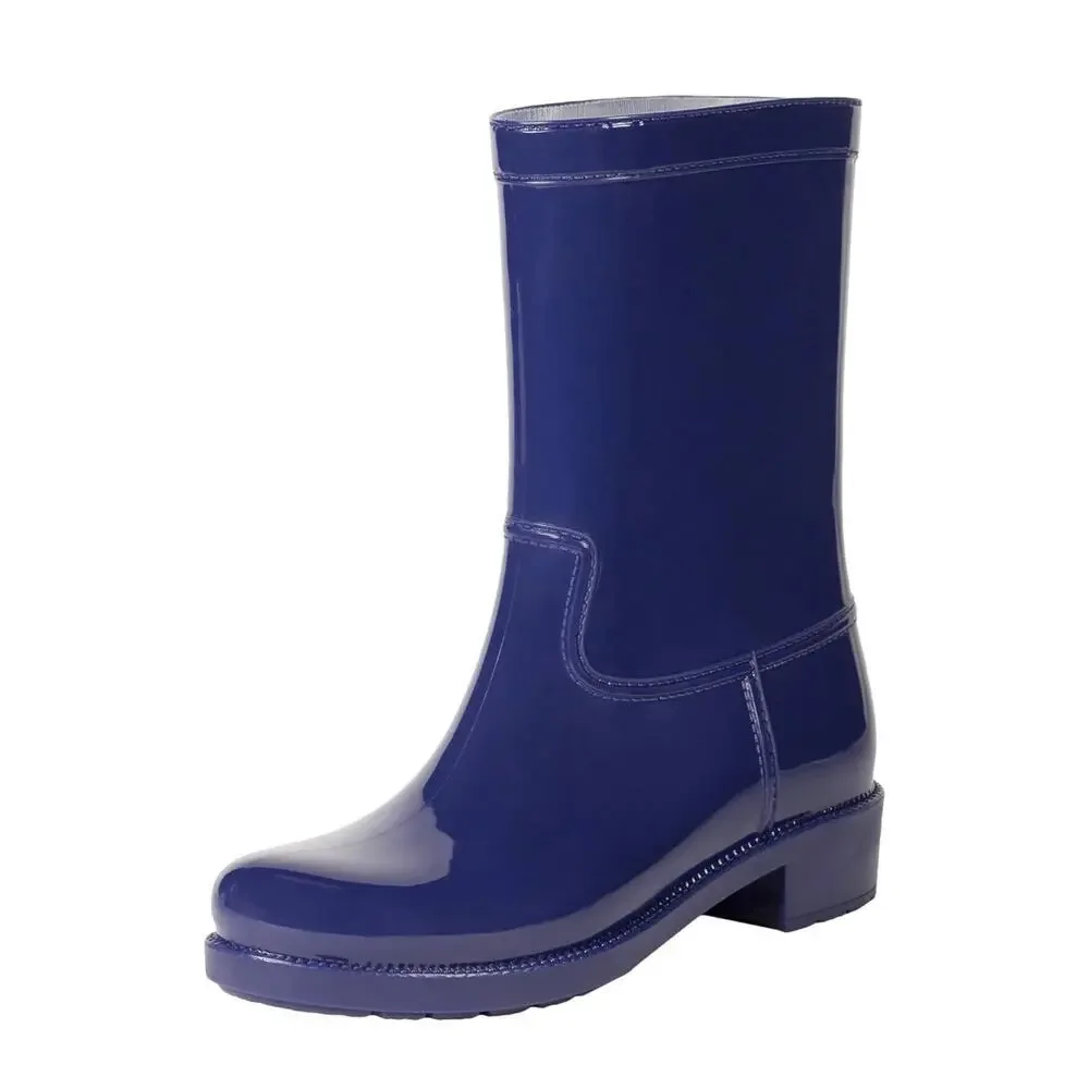 The Drop Women's Navy Blue Stella Mid-shaft Rainboots